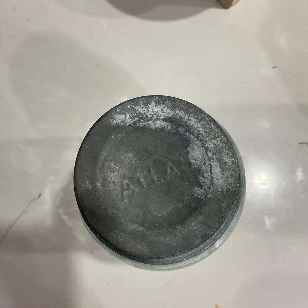 Atlas Vintage Glass Storage Jar with Gray Lid